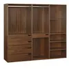 Sweeek Kit dressing modulable avec 3 éléments étagères tiroirs penderie porte pantalons coloris noyer 200 x 45 x 180 cm