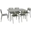 Sweeek Table de jardin pliante métal 6 chaises Amelia kaki 1412 x 80 x 725cm