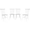 SWEEEK Lot de 4 chaises blanches à barreaux en bois d'hévéa. ROMIE. L 50.8 x P 44.2 x H 90cm