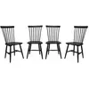Sweeek Lot de 4 chaises noires à barreaux en bois d'hévéa. ROMIE. L 50.8 x P 44.2 x H 90cm