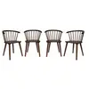 Sweeek Lot de 4 chaises noyer à barreaux en bois et contreplaqué. Paula. L 51 x P 53 x H 75cm