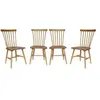 Sweeek Lot de 4 chaises naturelles à barreaux en bois d'hévéa. ROMIE. L 50.8 x P 44.2 x H 90cm
