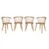 SWEEEK Lot de 4 chaises naturelles à barreaux en bois et contreplaqué. Paula. L 51 x P 53 x H 75cm