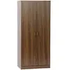 Dressing, armoire, 2 portes penderie et rangements noyer