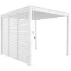 SWEEEK Pergola bioclimatique aluminium 3x3 m v2 lames orientables + 3 persiennes triomphe blanc