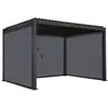 SWEEEK Pergola bioclimatique en aluminium. Lames orientables 3x4m + 2 stores 3m + 1 store 4m triomphe anthracite