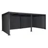 Sweeek Pergola bioclimatique aluminium et acier 6x3m, 4 stores 3m anthracite