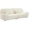 Canapé 3 places en bouclette blanche l 265 x p 114 x h 85cm - nia