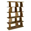 SWEEEK Etagère, bibliothèque exotique décor bois noyer 5 niveaux, séparateurs