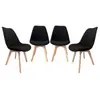 SWEEEK Lot de 4 chaises scandinaves velours côtelé noir