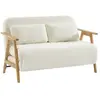 SWEEEK Banquette canapé convertible 2 places bouclette texturée crème