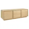 Meuble tv décor bois naturel 3 portes l 140 x p 43 x h 45cm - kuba