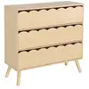 SWEEEK Commode enfant décor bois naturel 3 tiroirs, pieds bois de pin