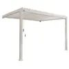 SWEEEK Pergola bioclimatique aluminium beige adossée 4x3m triomphe
