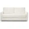 HOMIFAB Canapé convertible express 3 places en tissu bouclette écru