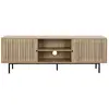 Homifab Meuble TV 2 portes couleur chêne 160 cm - Solna
