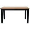 Homifab Table à manger extensible effet bois 6/8 personnes, piètement noir