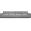 HOMIFAB Canapé modulable convertible 7 places en velours côtelé gris clair