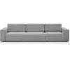 HOMIFAB Canapé modulable convertible 5 places en velours côtelé gris clair