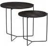 Julia-Set De 2 Tables Basses Rondes Gigognes En Manguier Noir Et Métal