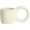 2 mugs à expresso en faïence vanille 6 cm Donut - Petite Friture