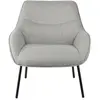 Zago Fauteuil tissu gris clair pieds métal noir