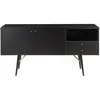 Zago Buffet enfilade chêne plaqué noir 2 portes, 2 tiroirs, 1 niche