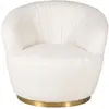 ZAGO Fauteuil tissu effet mohair crème pivotant Venus Blanc