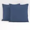 Lot de 2 taies d'oreiller carrés - 63 x 63 cm - 100% coton - Bleu