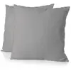 Home Linge Passion - Lot de 2 taies d'oreiller 63 x 63 cm - Gris clair