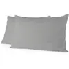 Home Linge Passion - Lot de 2 taies d'oreiller 50 x 70 cm - Gris clair