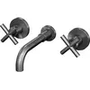 KROOS® Robinet mélangeur lavabo mural Gun métal - Corbeau
