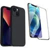 TOPRODUITS Coque de protection Noir et Verre trempé bords noir pour iPhone 13 []