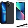 Coque de protection Noir + Verre trempé pour iPhone 13 Pro max avec St...
