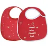 Lot de 2 Bavoirs Naissance Noël Rouge