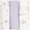 Trois Kilos Sept Lot de 3 langes en mousseline de coton Lavandoux (70 x 70 cm)