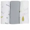 Trois Kilos Sept Lot de 3 langes en mousseline de coton I love you (70 x 70 cm)