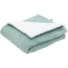 Trois Kilos Sept Couverture en sherpa Wooly sauge (75 x 100 cm)