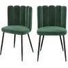 RENDEZ VOUS DECO Chaise Rosy en velours vert (lot de 2)