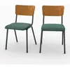 RENDEZ VOUS DECO Chaise en bois foncé et velours vert (lot de 2) - Nico TU