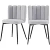 RENDEZ VOUS DECO Chaise en tissu gris et pieds en métal noir (lot de 2) - Rosy TU