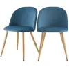 RENDEZ VOUS DECO Chaise Cozy en velours bleu (lot de 2)
