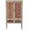 RENDEZ VOUS DECO Armoire 2 portes 2 tiroirs en manguier et cannage coloré - Massaï TU