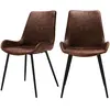 RENDEZ VOUS DECO Chaise en cuir synthétique marron (lot de 2) - Austin TU