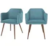 RENDEZ VOUS DECO Chaise avec accoudoirs en velours bleu (lot de 2) - Daisy TU