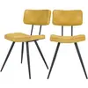 Rendez-vous Déco - Chaise en cuir synthétique jaune (lot de 2) - texas