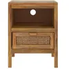 RENDEZ VOUS DECO Table de chevet en cannage et bois, 1 tiroir et 1 niche - Tiki TU