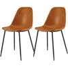 Rendez-vous Déco - Lot de 2 chaises en cuir synthétique camel - henrik