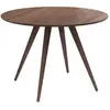 RENDEZ VOUS DECO Table ronde 4 personnes en bois foncé finition noyer D105 cm - Liwa TU