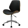 Rendez-Vous Déco Chaise de bureau pivotante en bois en PU noir